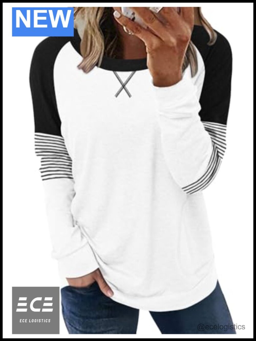 Loose Fit Long Sleeve Tunic Top with Pockets Casual Pullover Shirt
